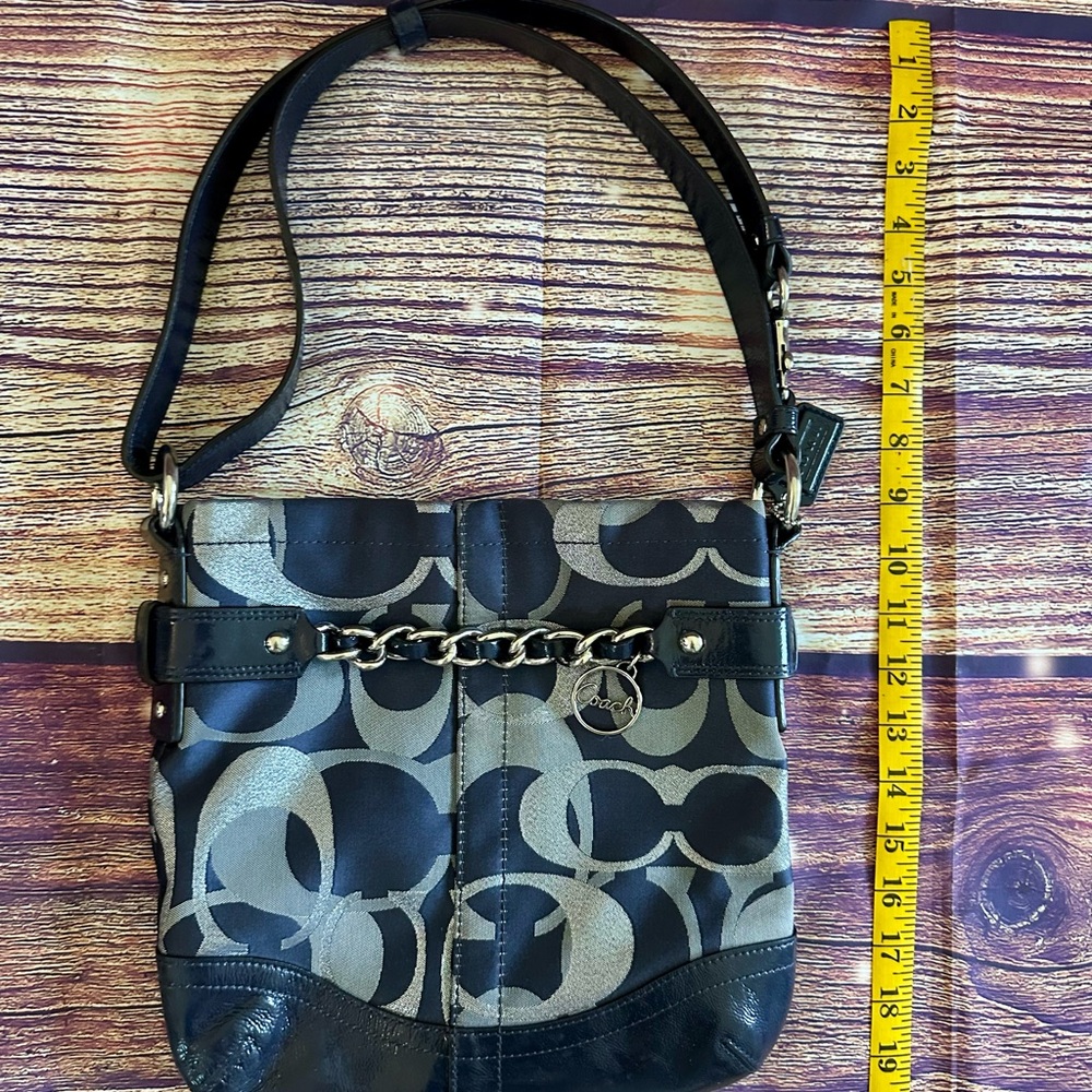 Coach Navy and Gray Shoulder Bag